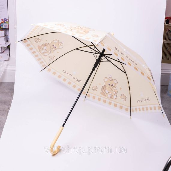 Класична дитяча парасолька-тростина напівавтомат з поліестеру міцна надійна 8 спиць діаметр 94 см Жовтий HP-23-11Y | Зображення 9