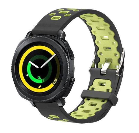 Спортивний ремінець Primo Perfor Classic для годинника Samsung Sport Gear SM-R600 - Black&Green