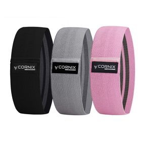 Резинки для фітнесу та спорту із тканини Cornix Hip Band набір 3 шт XR-0050