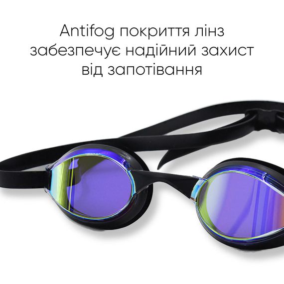 Очки для плавания Renvo Aries Pro Уни Anti-fog Черный, Фиолетовый OSFM (2SG100-01) | Зображення 3
