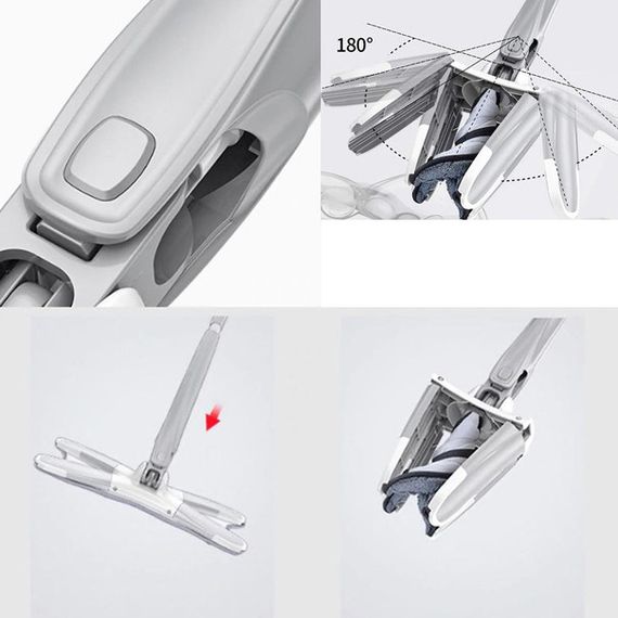 Швабра для пола X-Type с отжимом 37 см и, швабра с отжимом лентяйка, удобная швабра | Зображення 7