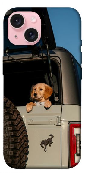 Чохол з картинкою Dog in the car для Apple iPhone 15 (6.1")