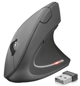 Беспроводная вертикальная компьютерная мышь SUPMANGO 1600 DPI 6 кнопок Черная
