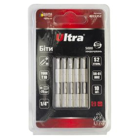 Набір біт Ultra TORX 10×25мм ¼" 10шт S2 (блістер) 4015352