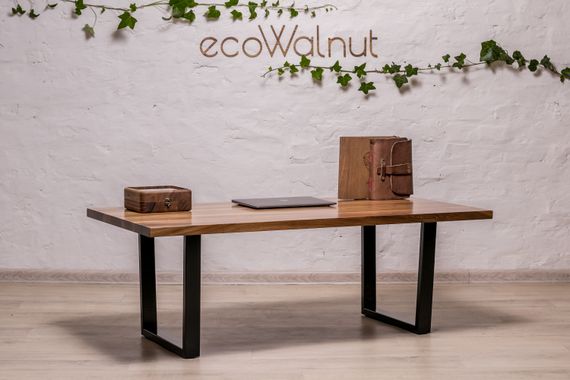 Стильный кофейный стол EcoWalnut с прямоугольными краями M (орех) | Зображення 6