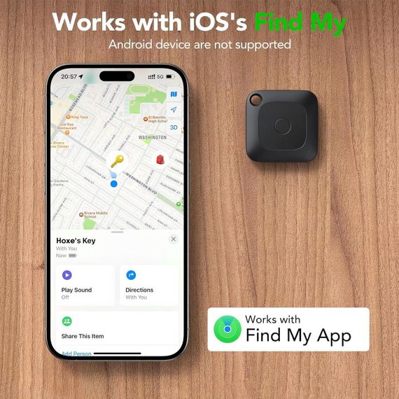 Локатор Key Finder для валіз, багажу, 2 шт. Мітка Air Tracker, сумісна з Apple Find My (тільки iOS), | Зображення 5