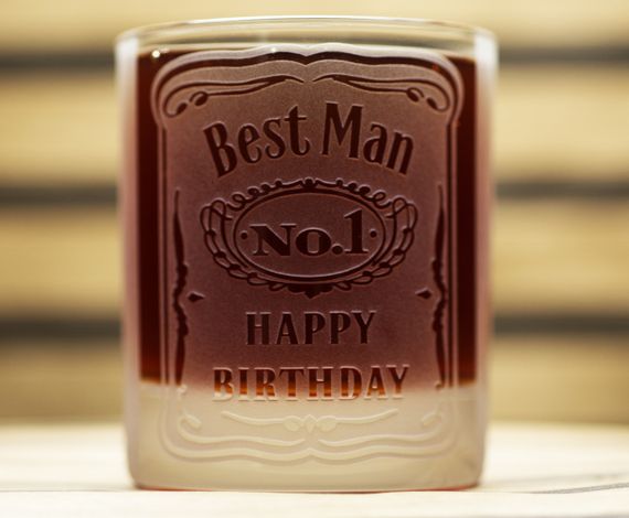 Подарочный стакан 300 мл для виски сока воды с гравировкой 3 Д лучший мужчина | Зображення 3