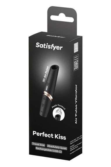 Кліторальний безконтактний масажер Satisfyer Perfect Kiss чорний Sex Aura | Зображення 5