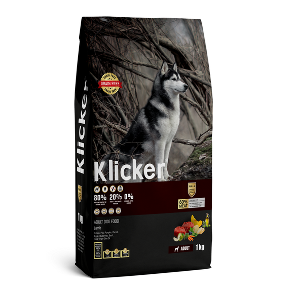Сухий корм Klicker Холістик беззерновий для дорослих собак з ЯГНЯМ 1кг.