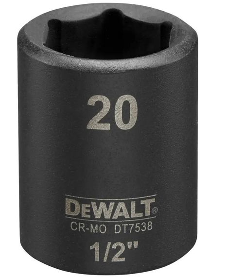Головка торцева ударна DeWalt IMPACT коротка шестигранна 1/2" 20 мм (DT7538)