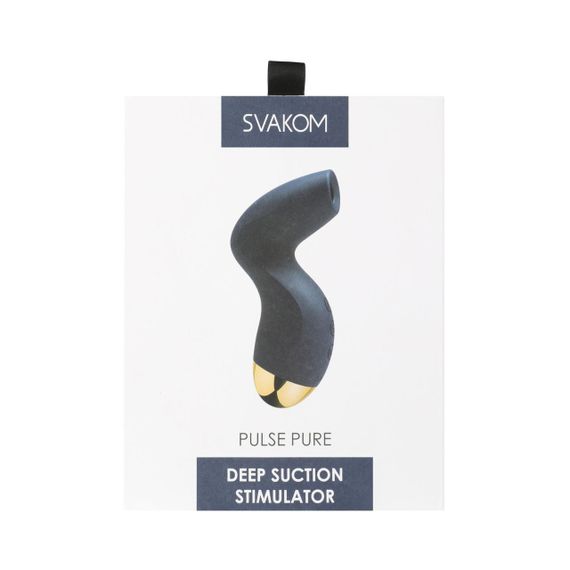 Вакуумний кліторальний стимулятор Svakom Pulse Pure Navy Blue, 5 режимів, 5 інтенсивностей у кожному Sex Aura | Зображення 5