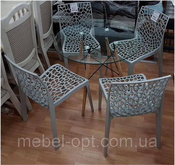 Стіл Етна Glass круглий скляний 80 см, дизайн Eames DSW Table | Зображення 5