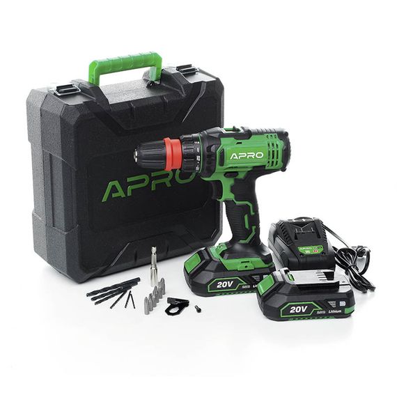 Дриль-шурупокрут, швидкознімання APRO 20 В, 2 А, 20DC, 2 АКБ, ЗП, кейс 8950311 | Зображення 9