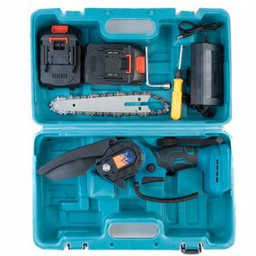 Аккумуляторная цепная пила Domotec 8 дюймов(20см) 24 В кусторез c двумя АКБ MT-393 в кейсе