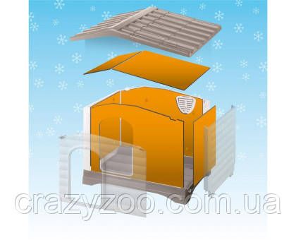 Будка для собак Ferplast Dogvilla 90 термопластиковая серая 88x72x65 см 87255099 | Зображення 8