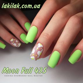 Гель-лак Moon Full Breeze color №435 яскравий салатовий 8 мл