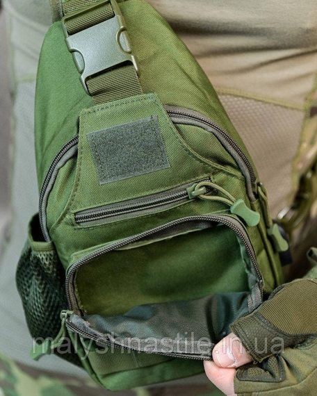 Армійська нагрудна сумка рюкзак з USB портом Захисник Olivia ДЛ7535 | Зображення 3