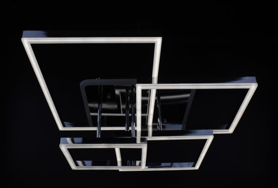 Люстра світлодіодна стельова LED світильник для квартири на стелю лед з пультом 26185 Хром 17х56х71 см. | Зображення 4