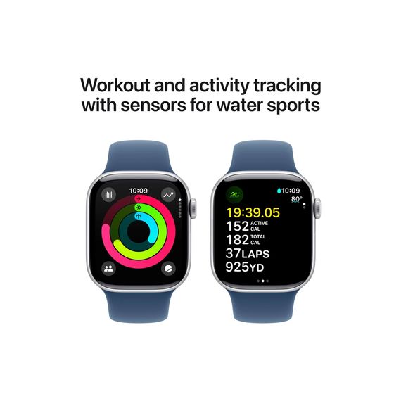 Смарт-годинник Apple Watch Series 10 GPS 42mm Silver Aluminium Case with Denim Sport Band - S/M (MWWA3QH/A) | Зображення 3