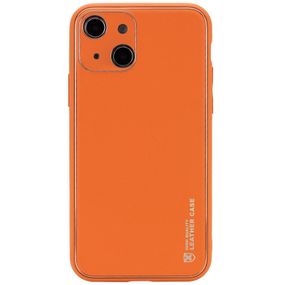 Кожаный чехол Xshield для Apple iPhone 14 Plus (6.7") Оранжевый / Apricot