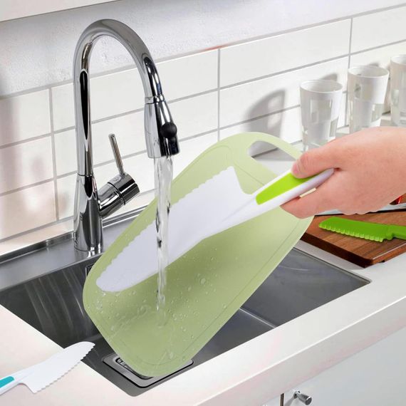 Набор детских кухонных ножей 8 шт - разделочная доска, овощечистка, безопасные ножи, кухонный набор для детей | Зображення 6