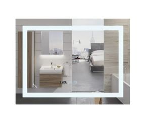 Дзеркало Mixxus WARM MR02-90x70 з LED Touch, Anti-fog, димером, регулюванням яскравості, годинником (MI6673)