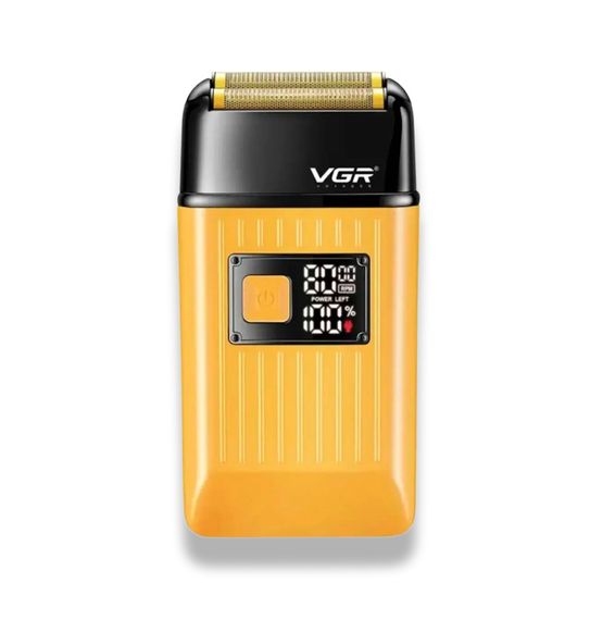 Електробритва з подвійним лезом, 2 насадки, висувний тример, IPX6, LED display VGR V-357 Sheiver Gold (46095-_554)