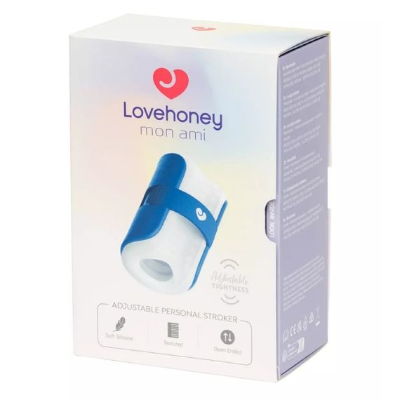Мастурбатор Lovehoney Mon Ami Adjustable із відкритим каналом, біло-блакитний Sex Aura | Зображення 3