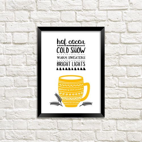 Постер в рамці Hot cocoa Cold snow 15x21 см, A5 (MT5_21NG007_BL)