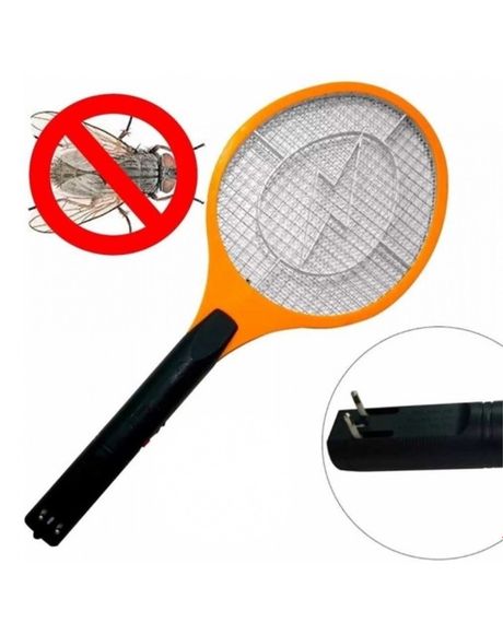 Электрическая мухобойка Rechargeable Mosquito-hitting Swatter трехслойная аккумуляторная Черно-оранжевый | Зображення 2