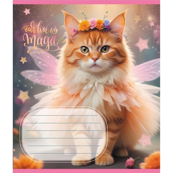 Зошит учнівський "Кішка фея" 024-560046L-4 в лінію, 24 аркуші