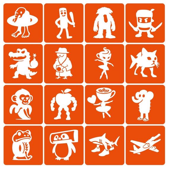 Набор трафаретов для биотату "Итальянский брейнрот №1" Italian-brainrot_6x6_16_1