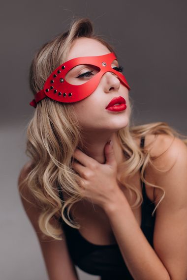 Маска Candy Hero МD2 червона екошкіра Sex Aura | Зображення 1