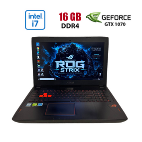 Ігровий ноутбук Б-клас Asus ROG Strix GL502VS / 15.6" (1920x1080) IPS / Intel Core i7-6700HQ (4 (8) ядра по 2.6 - 3.5 GHz) / 16 GB DDR4 / 128 GB SSD + 1000 GB HDD / nVidia GeForce GTX 1070, 8 GB GDDR5, 256-bit / WebCam б/в