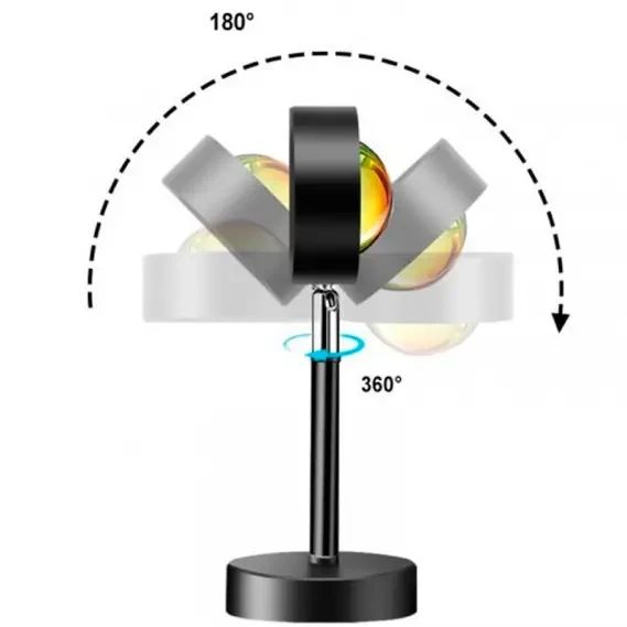 Проекционный светильник Sunset Lamp USB с эффектом заката, рассвета Q07 | Зображення 5