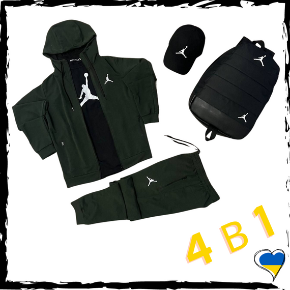 Комплект спортивний Nike Jordan 4в1. Костюм+футболка+кепка+рюкзак. Спортивний костюм | Зображення 3