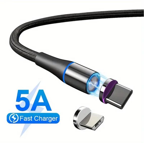 7-пиновый магнитный кабель 2 метра, многофункциональный 5А, 2 в 1, быстрая зарядка