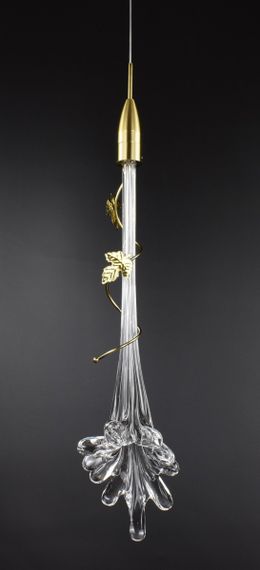 Люстра світлодіодна підвісна LED світильник для квартири на стелю лед 26839 Латунь 55-200х12х12 см. | Зображення 2