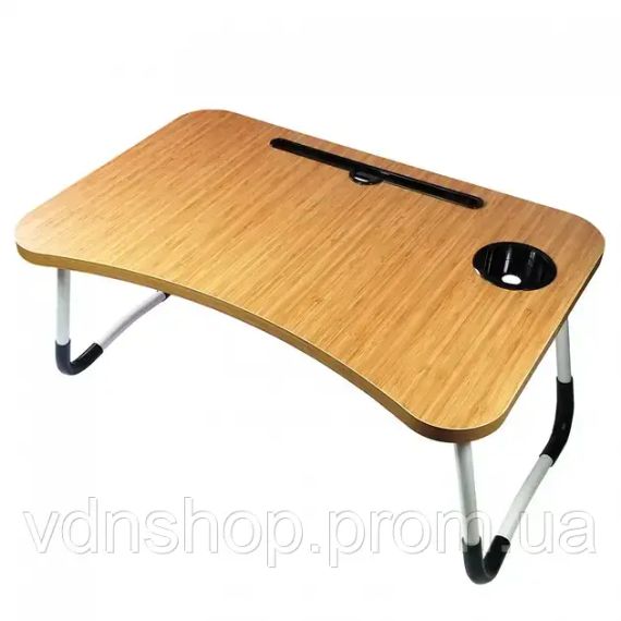 Стіл для ноутбука та планшета M&T Displays складний 60х40х28 матовий під дерево Коричневий