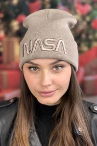 Шапка «НАСА» (5157) темный кофе