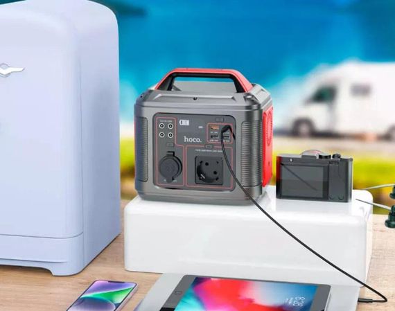 Портативна зарядна станція HOCO DB28 300W Iron Gray+Red | Зображення 4