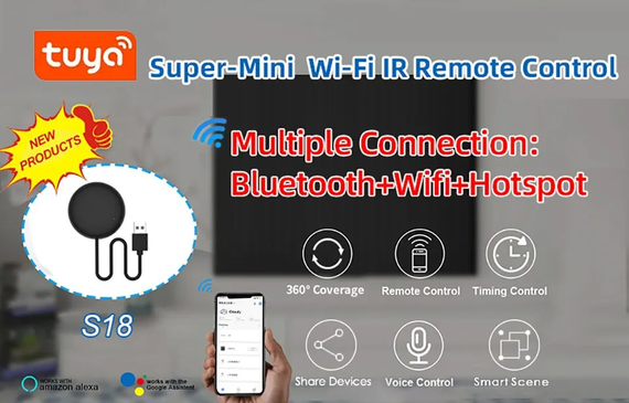 Универсальный ИК-пульт Smart WiFi ИК (инфракрасный) для домашней автоматизации (sv3036) | Зображення 3