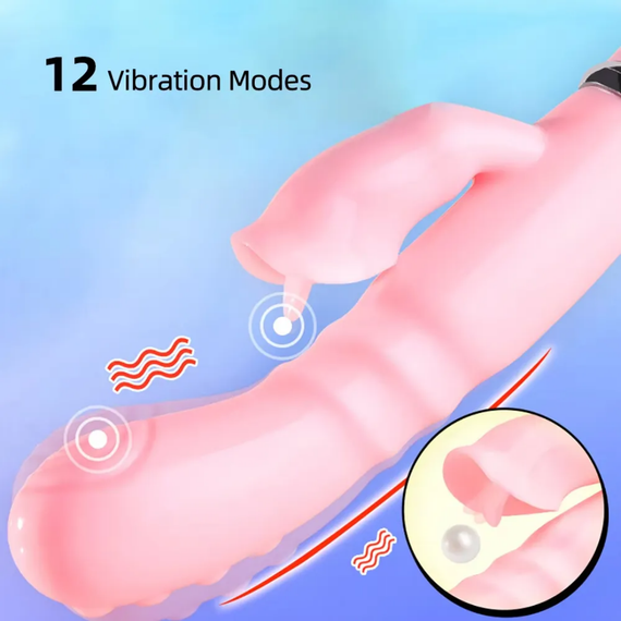 Вибратор-кролик "Vibro licking", 12 режимов вибрации, цвет розовый sexstyle | Зображення 7