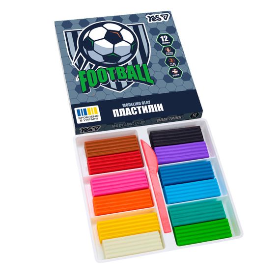 Пластилин YES Football 540714 12 цветов | Зображення 1