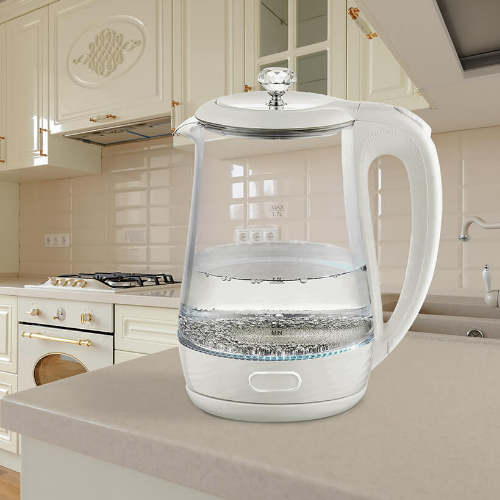 Електрочайник 1,7л 1850-2200W скло (диск) білий MR-052-WHITE Maestro | Зображення 3