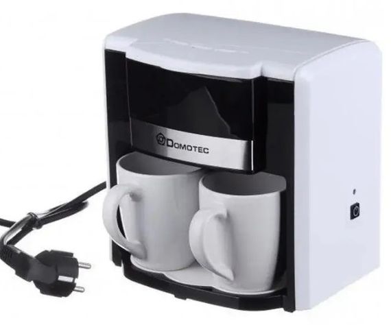 Крапельна кавоварка DOMOTEC MS-0705 500 Вт 2 чашки Біла | Зображення 1