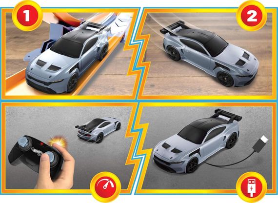 Машинка Хот Вілс Форд Мустанг 1:64 на пульті управління для треку Hot Wheels Ford Mustang Mattel | Зображення 4