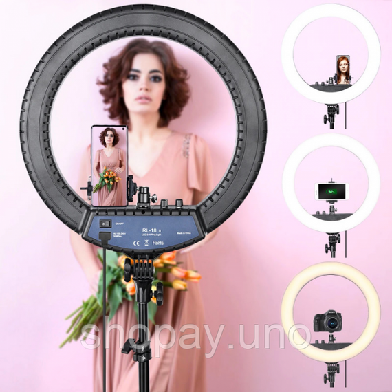 Кільцева LED лампа RL-18, 45см,  пульт у комплекті