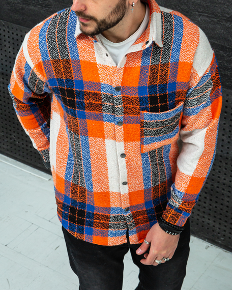 Рубашка байка Топ сине-оранж S XL | Зображення 3