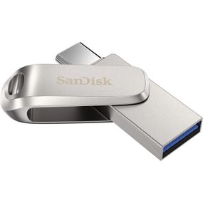 Накопичувач SanDisk 128GB USB 3.1 Type-A + Type-C Dual Drive Luxe Срібний (SDDDC4-128G-G46)